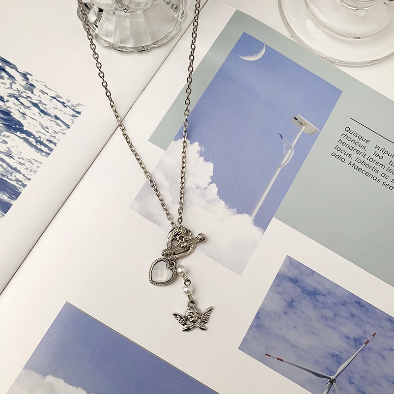 Vòng cổ mặt thiên thần Cupid phong cách hip hop sang trọng