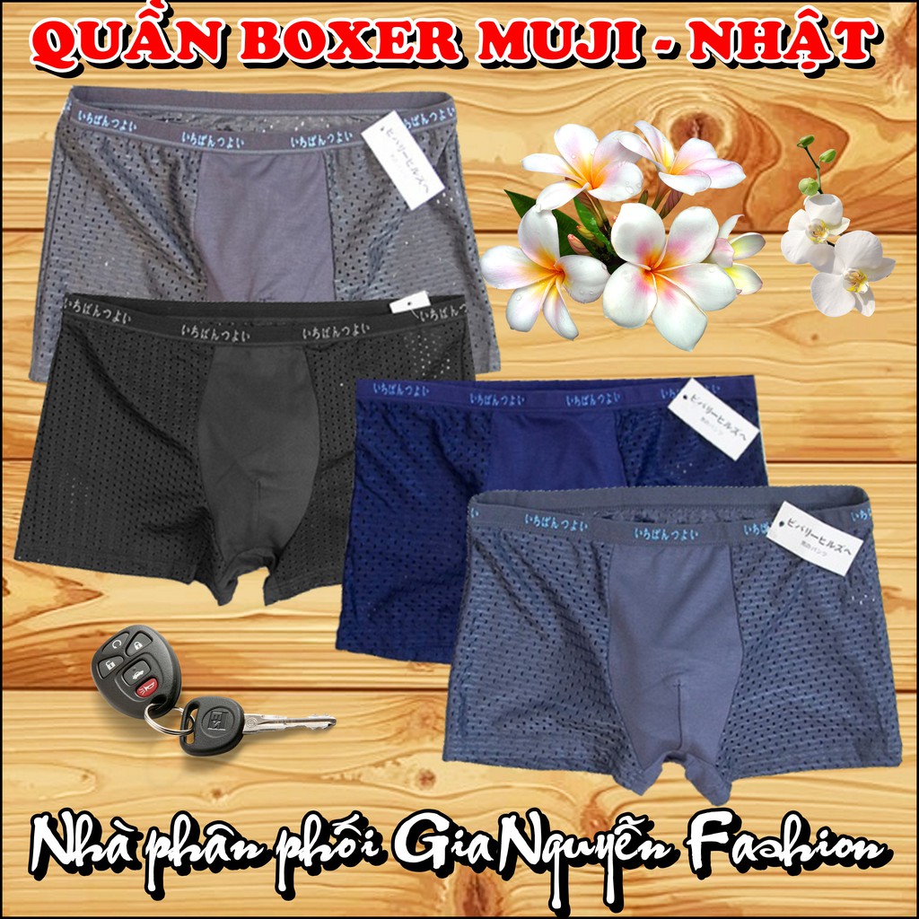 Combo 2 chiếc quần boxer Nhật Thun lạnh Thông hơi (có size lớn)