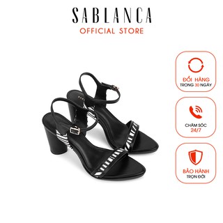 Giày sandal cao gót phối vân đen trắng - Sablanca 5050S thumbnail