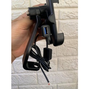 [ SIÊU RẺ ] KẸP ĐIỆN THOẠI GỌNG KIM LOẠI KẸP CHÂN GƯƠNG XE MÁY C2 C1 kèm cổng sạc USB , SIÊU BÊN , SIÊU CHẮC CHẮN kèm dù