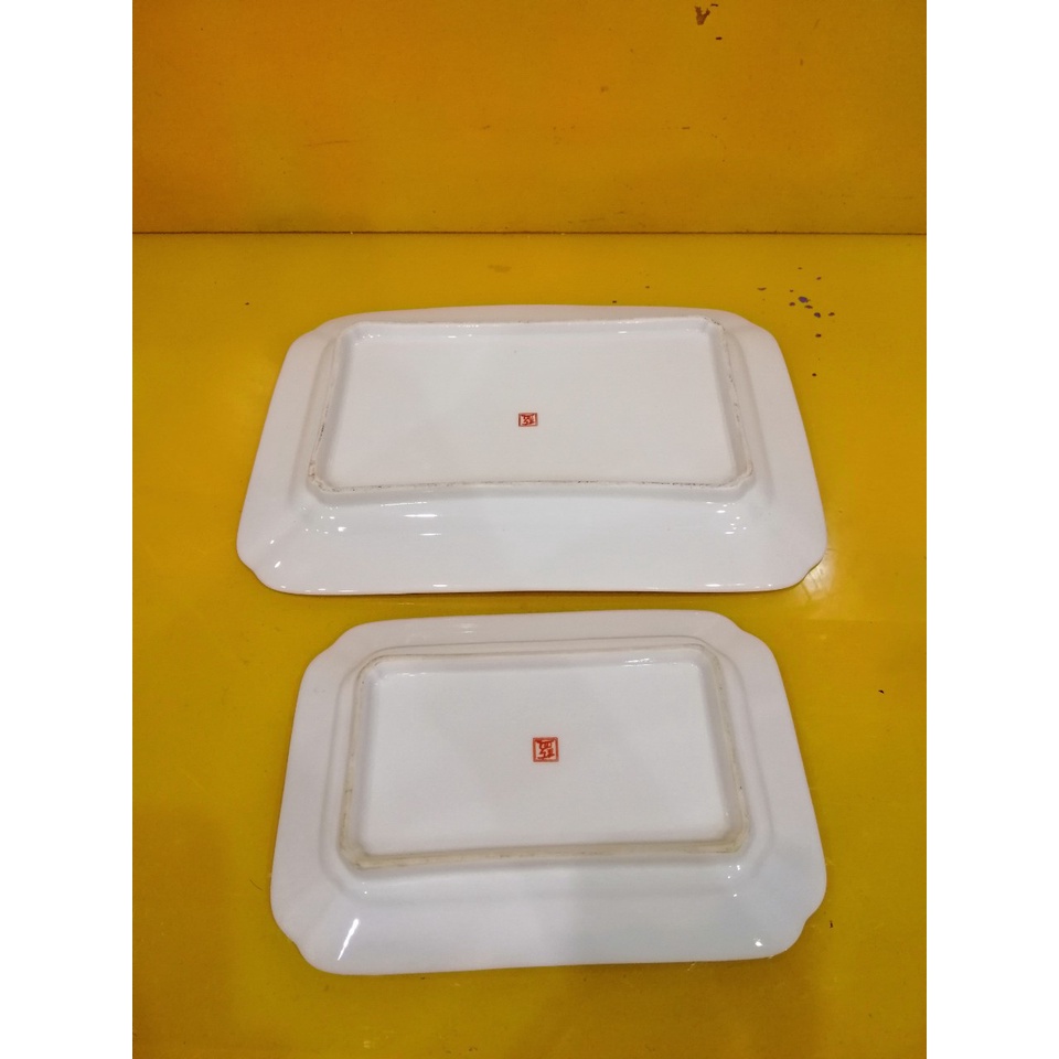 Cặp đĩa ngũ sắc nội địa Nhật, size 30*20 và 20*15cm (mã 922)