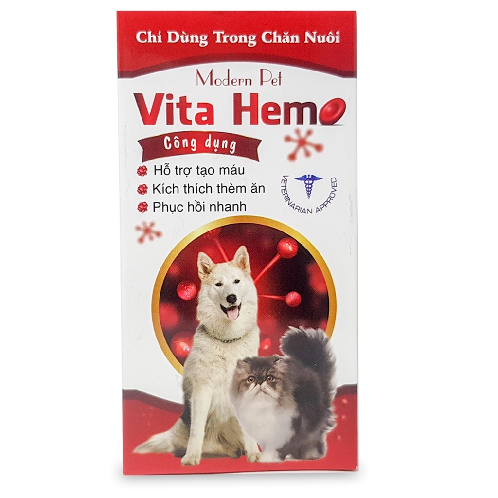 Vitamin Bồi Bổ Hỗ Trợ Tạo Máu Kích Thích Thèm Ăn Cho Chó Mèo Modern Pet Vita Hem Lọ 100ml