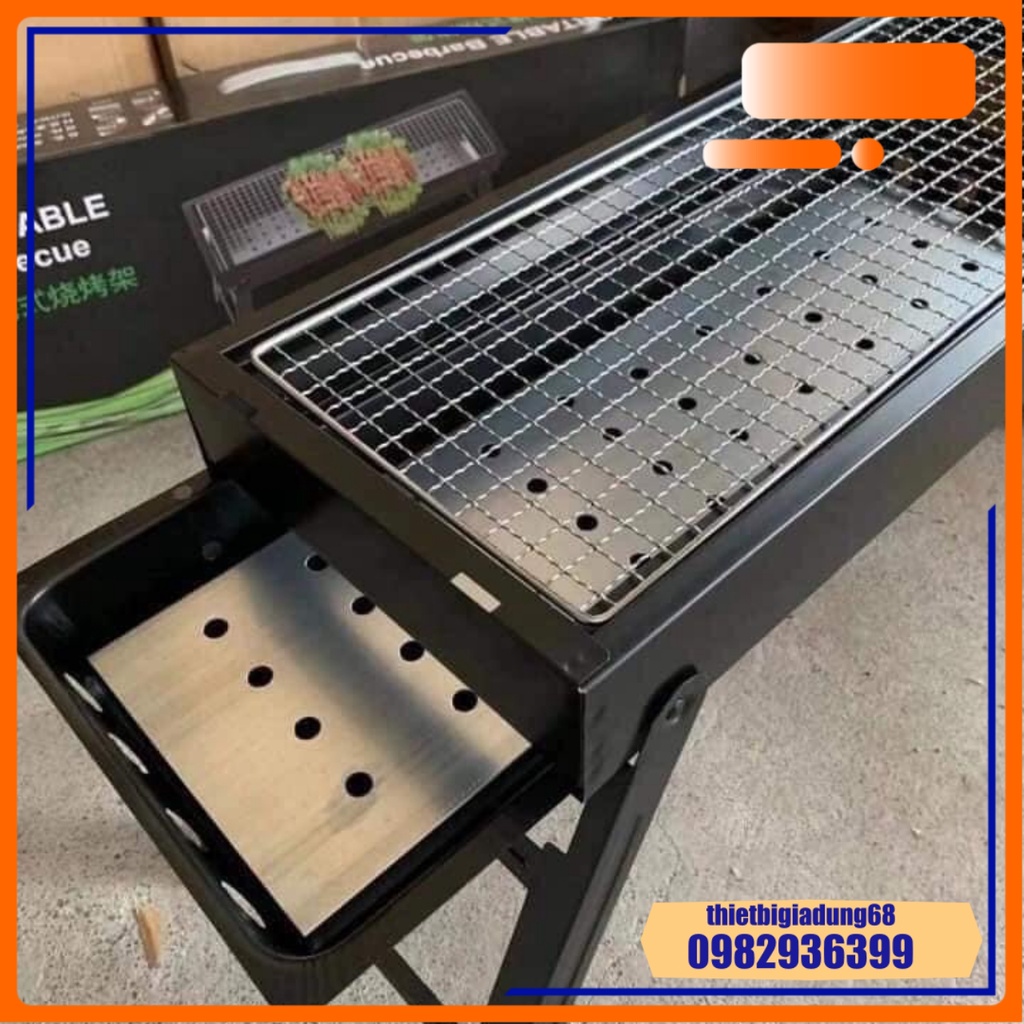 Bếp Nướng Than Hoa Không Khói BBQ Ngoài Trời Chất Liệu Thép Chịu Nhiệt Sơn Tĩnh Điện, Gọn Nhẹ, Sử Dụng Picnic Du Lịch