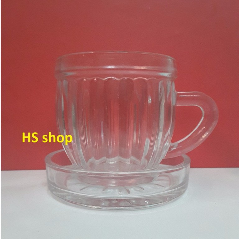 Bộ Phin pha cà phê inox (Cỡ 6) và Ly thủy tinh 175ml kèm đế - NPP HS shop