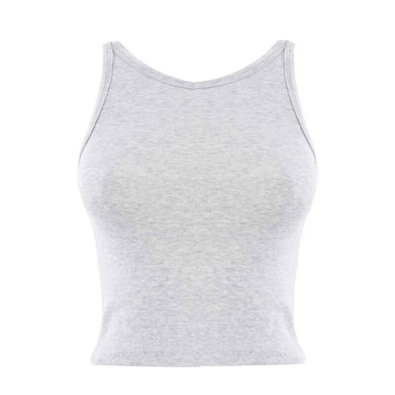 Áo dệt kim ECMLN không tay màu trơn thiết kế đơn giản thời trang cho nữ