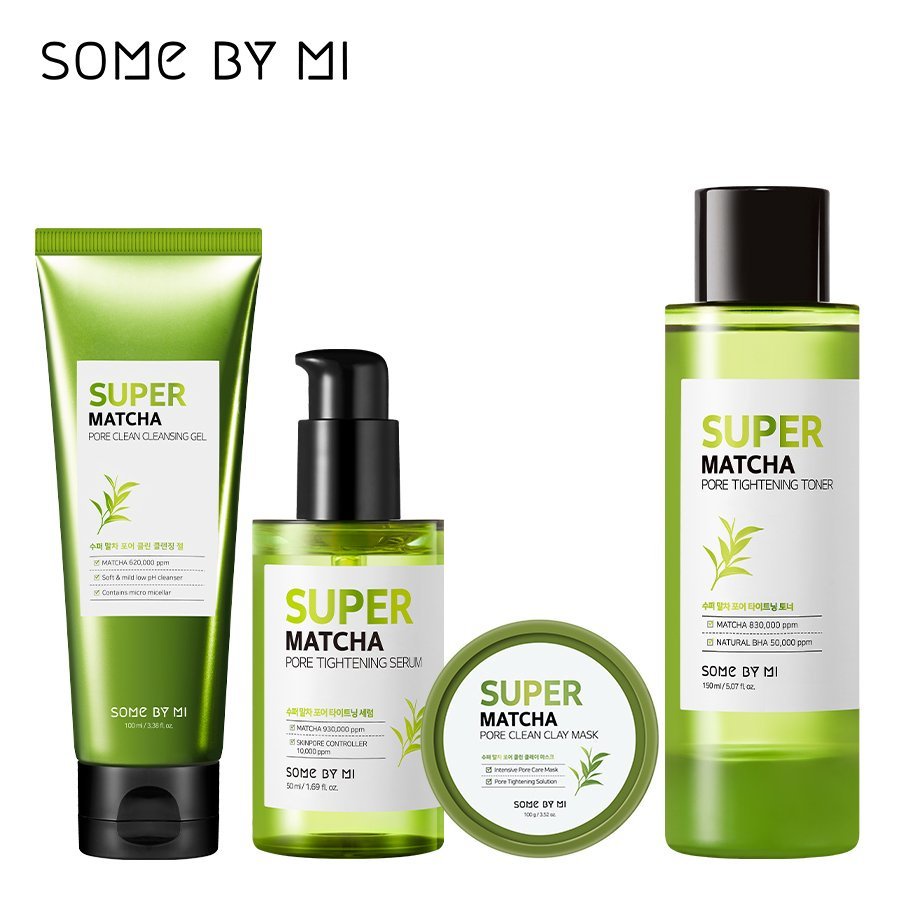 Combo Se Khít Lỗ Chân Lông, Ngừa Mụn Đầu Đen Some By Mi Super Matcha