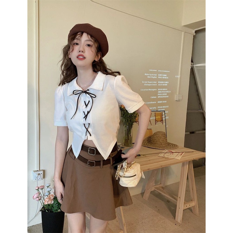 Áo Thun Tay Ngắn Dáng Ôm Phong Cách Thời Trang Hàn Quốc Cho Nữ