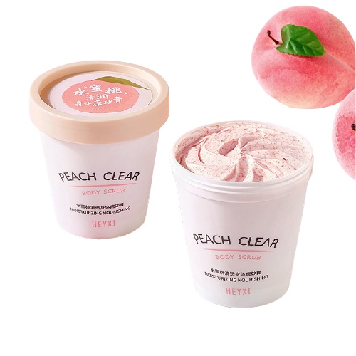 Hũ tẩy da chết body đào Heyxi Peach Clear Body Scrub 200G Senabeauty