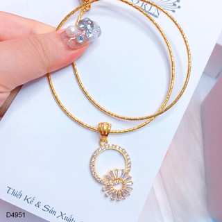 Kiềng cổ nữ dẻo dạng nhuyễn mặt tròn cách điệu đính đá thiết kế cao cấp Orin D4951