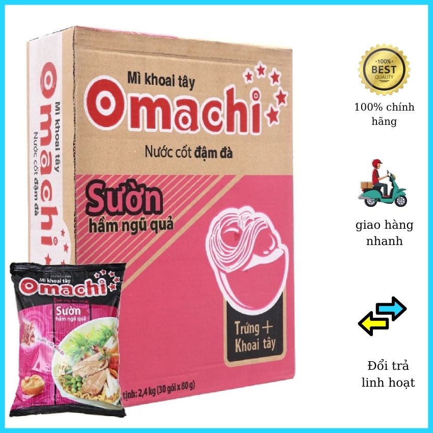 Mì khoai tây Omachi thung 30 góix80g