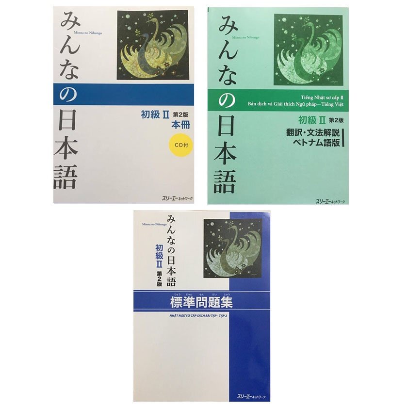 Sách - Combo Minna No Nihongo Sơ Cấp 2 - Trình Độ N4 ( Bộ 3 Cuốn In Màu )