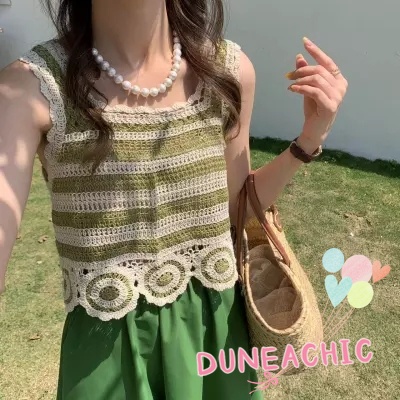 DUNEA Áo Tank Top Dệt Kim Màu Sắc Xinh Xắn Cho Nữ