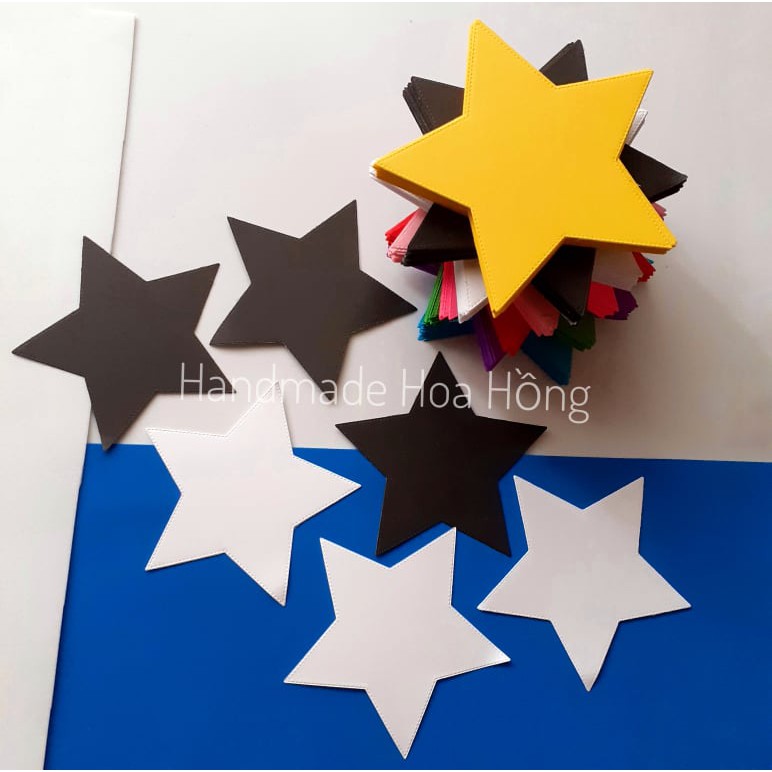 Set 48 hình ngôi sao bằng giấy màu cứng – Đồ trang trí phòng – Phụ kiện trang trí nhà, thiệp, scrapbook, bookmark, DIY…