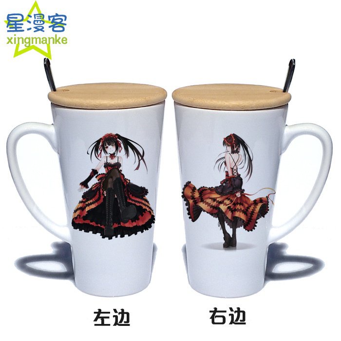 Insight《insTại Chỗ》☸Xung Quanh☸Hẹn Hò Grand Battle Mug Muỗng Gốm Sứ Đơn Giản Có Nắp Cốc Quảng Cáo Thiết Bị Ngoại Vi Hoạt Hình Cốc Quà Tặng Ký Gửi【Tốc Độ Giao Hàng】