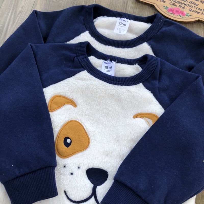 Bộ nỉ lông bé trai xuất dư mềm mại dày ấm