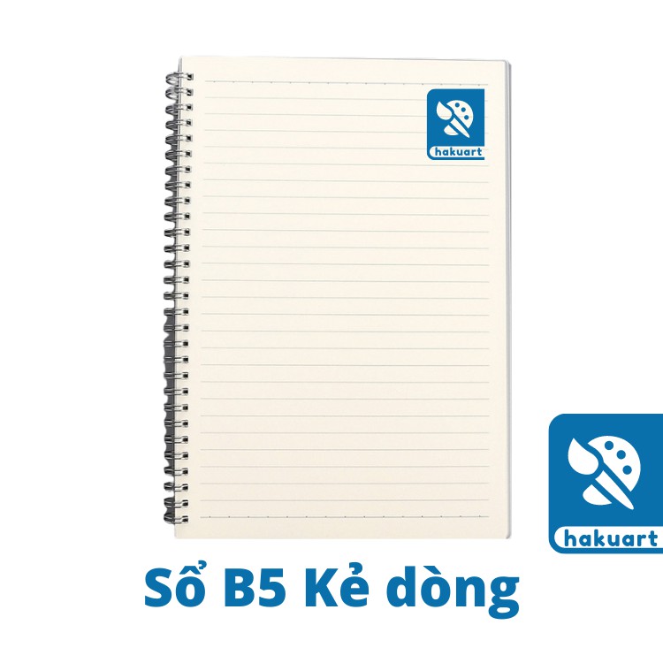 Sổ còng 6 lỗ, sổ lò xo A5/B5 160/200 trang Bìa mờ lõi 70/120gsm - Họa Cụ Hakuart