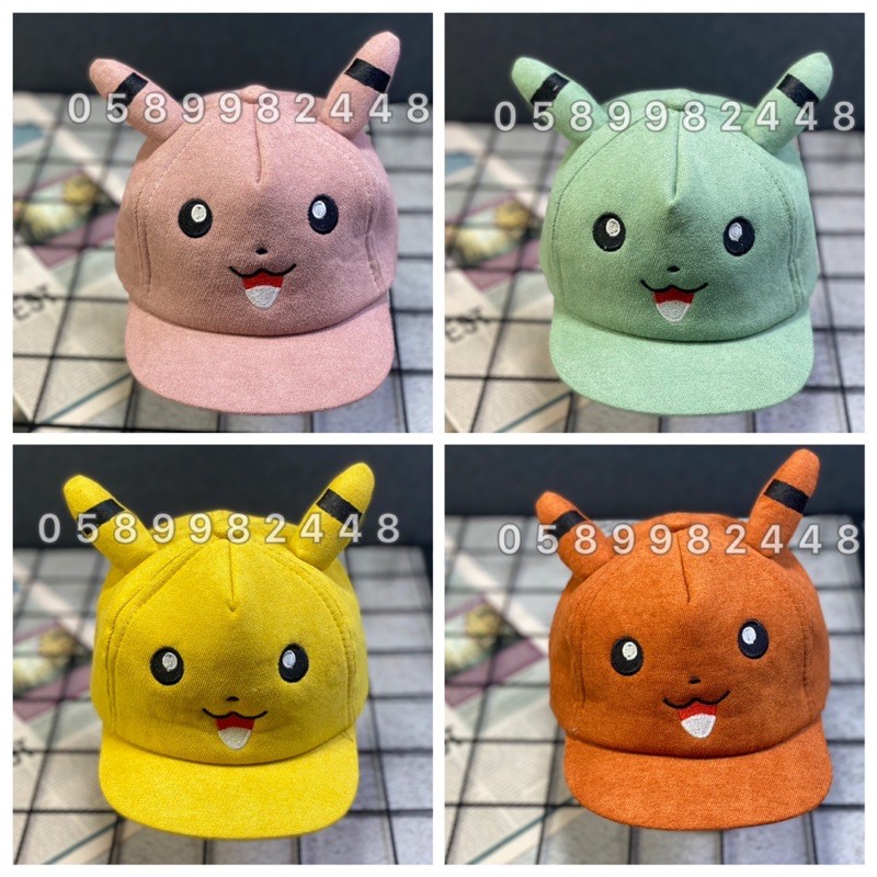 Nón kết nhung nhí pikachu cho bé 1t đến 4t cute