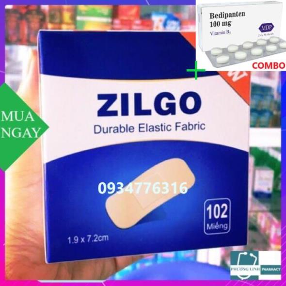 Combo Bedipanten 100mg +  Băng cá nhân Zilgo (hộp 102 miếng)