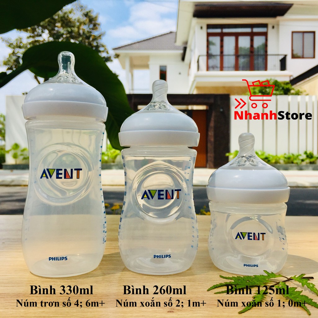 Bình sữa cổ rộng Avent Nautural 125-260-330ml