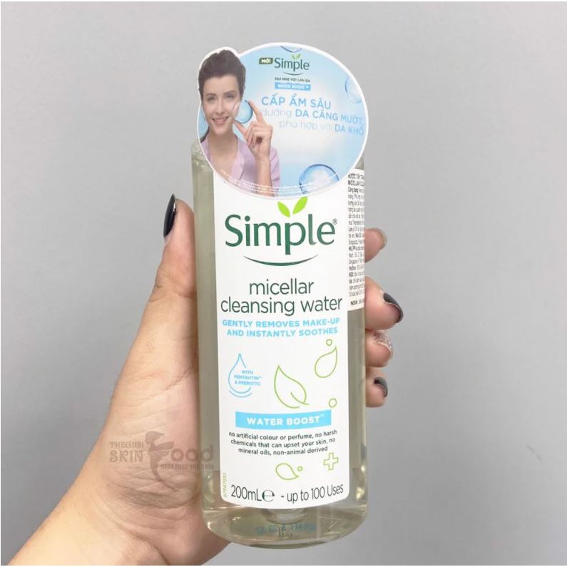 Nước Tẩy Trang Làm Sạch, Dưỡng Ẩm Cho Da Simple Water Boost Micellar Cleansing Water 200ml