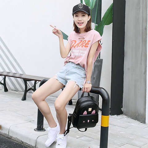 Balo Da Nữ Mềm Thời Trang, Balo Mini Nữ Tai Thỏ Điệu Đà Chất Da Simili