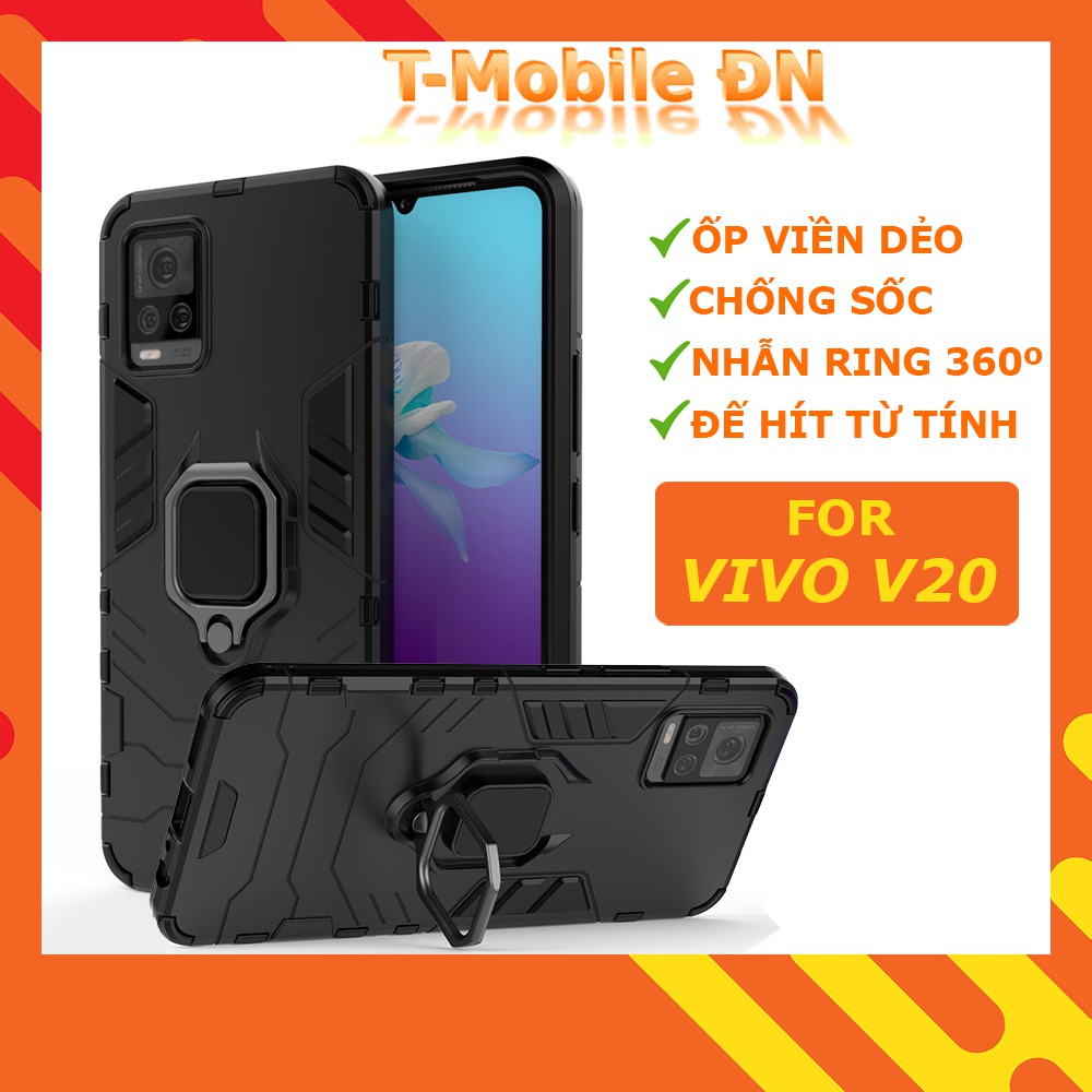 Ốp lưng Vivo V20 🔥 𝐅𝐑𝐄𝐄 𝐒𝐇𝐈𝐏 🔥 Ốp iRON MAN IRING Nhựa PC cứng viền dẻo chống sốc cho Vivo V20