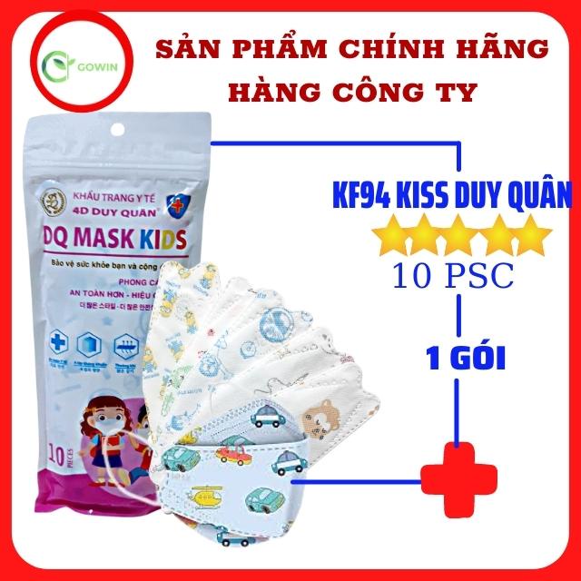 [Bé 3-12 Tuổi ] Khẩu Trang KF94 DQ Mask Kids 4D Y Tế Duy Quân Xuân Lai Chất Dày Dặn Quai Bền Dáng Đẹp Ôm Sát Mặt