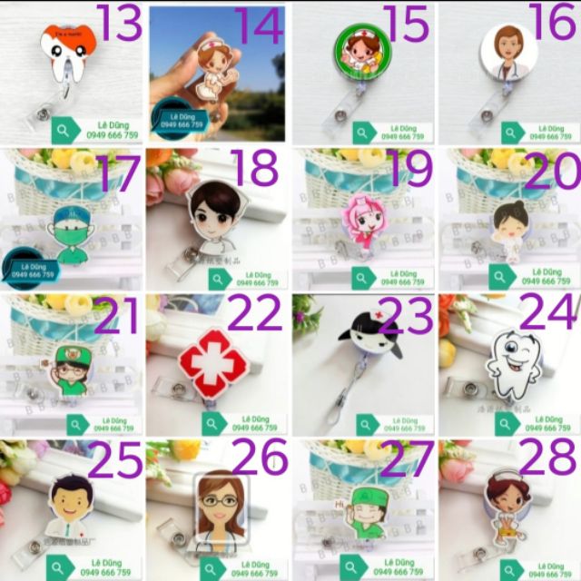 Móc đeo thẻ tên ngành Y. .