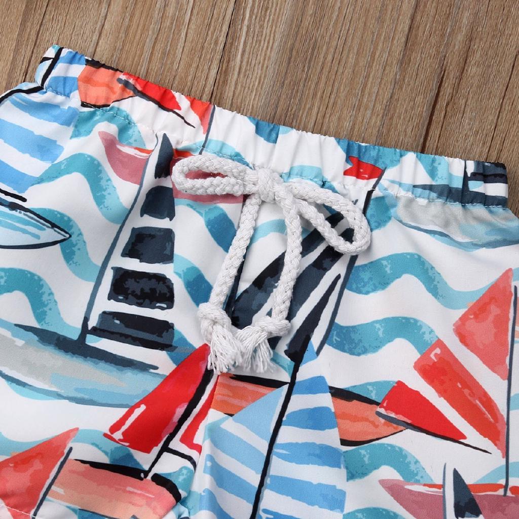 Aib-kid Bé Trai Mùa Hè Co Giãn Thắt Lưng Quần Ngắn Đi Biển Quần Short