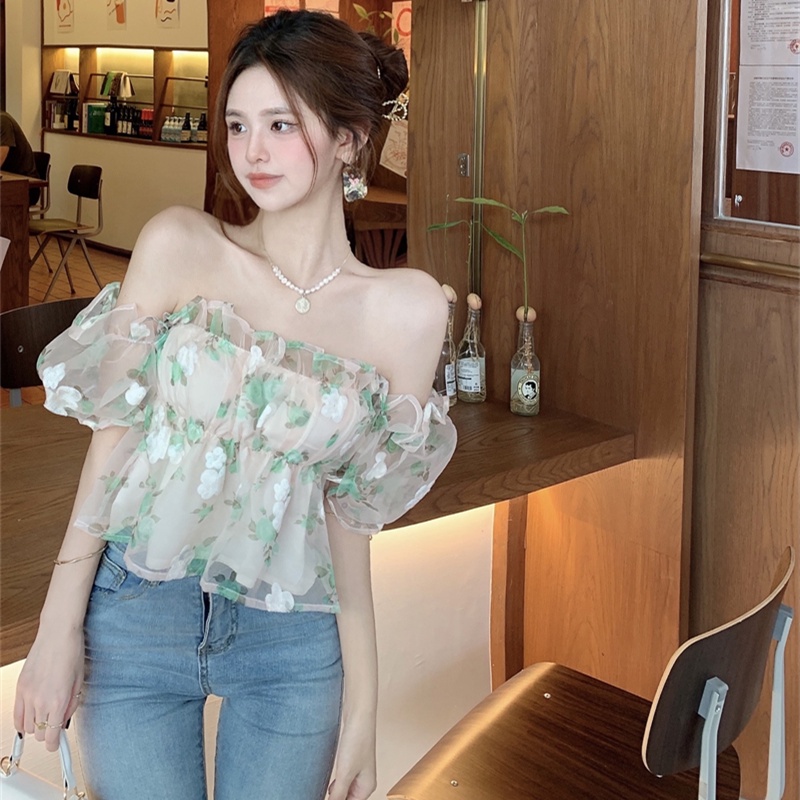 Áo Voan Hoa Trễ Vai Ngọt Ngào Thời Trang Dành Cho Nữ