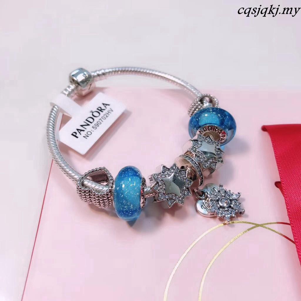 PANDORA Mặt Dây Chuyền Mạ Bạc 925 Hình Bông Tuyết Aa03564Sfsd