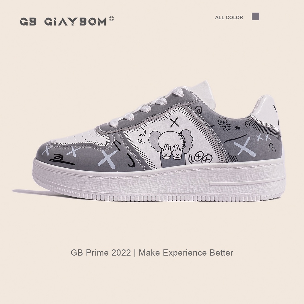 [Mã WABRMH99 giảm 12% đơn 99K]Giày Sneaker Nữ Họa Tiết Cá Tính giayBOM B1648