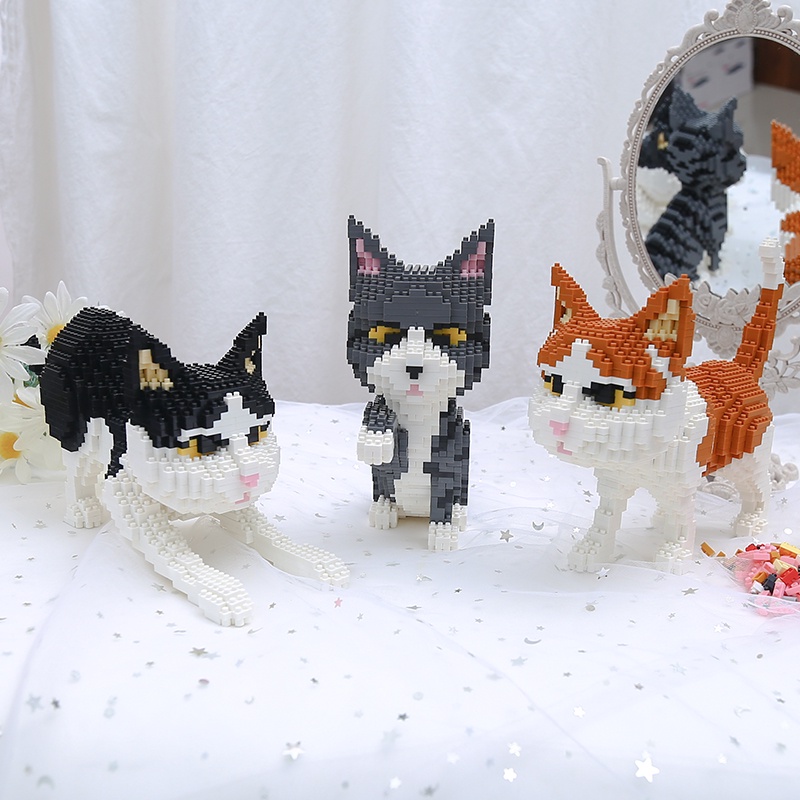 Bộ Đồ Chơi Lắp Ráp Mô Hình Chú Mèo Bằng Nano Dễ Thương DIY Dành Cho Trẻ Em Và Người Lớn