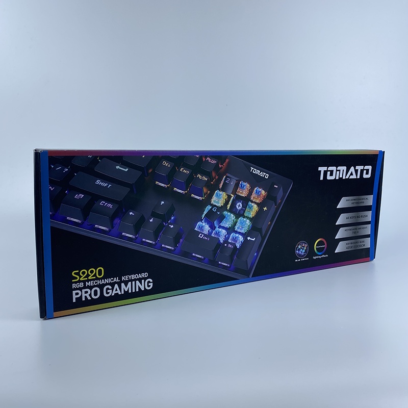 Bàn phím cơ giá rẻ LED TOMATO Gaming RGB máy tính bàn có dây LUVIBA S220