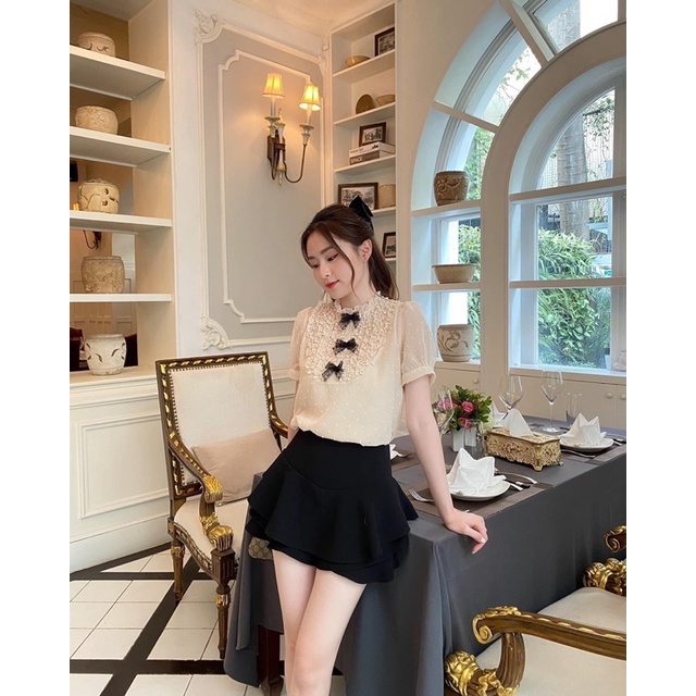 ÁO BÈO NHÚN ĐÍNH NƠ by Mullet