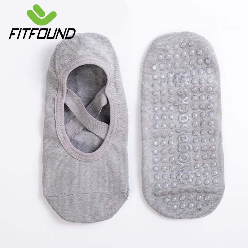 Vớ Tất Chân Tập Yoga Pilates Chống Trơn Trượt Quai Chéo Kín Mũi Tròn Mỏng- Mẫu R