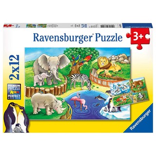 Bộ xếp hình puzzle sở thú -2 bộ 12 mảnh Ravensburger 07602 4