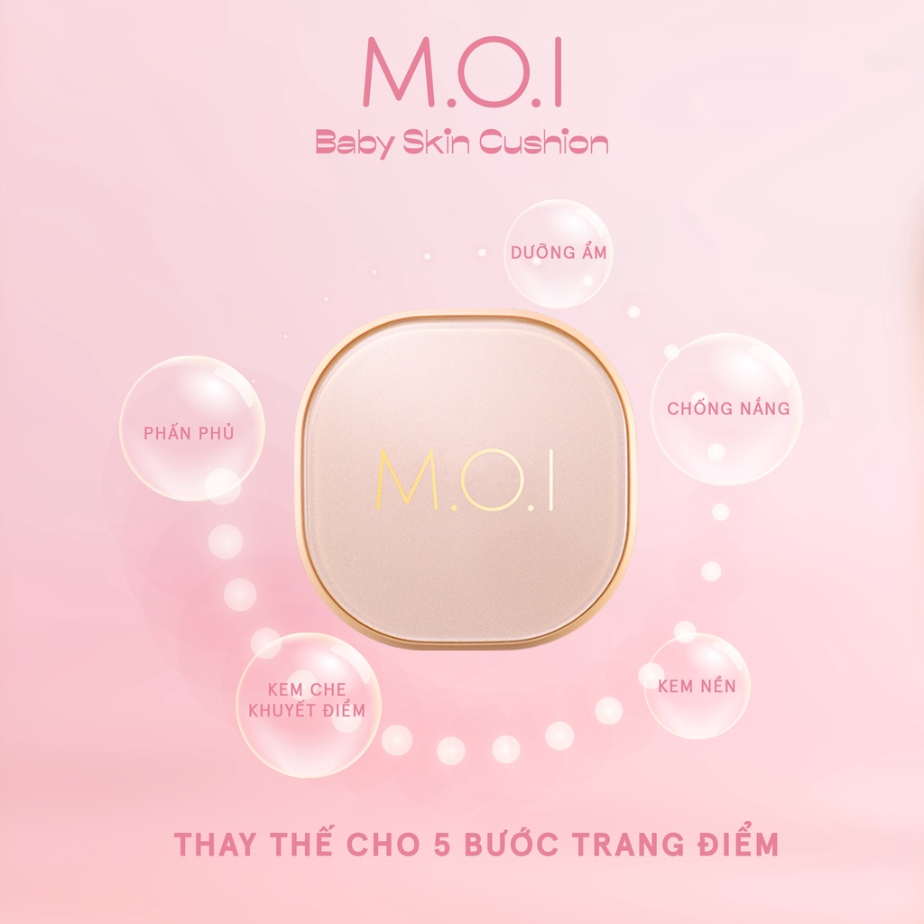 Phấn Nước Kiềm Dầu M.O.I Baby Cushion Che Khuyết Điểm Chống Lão Hoá SPF 50+ PA+++. Hàn Quốc | BigBuy360 - bigbuy360.vn