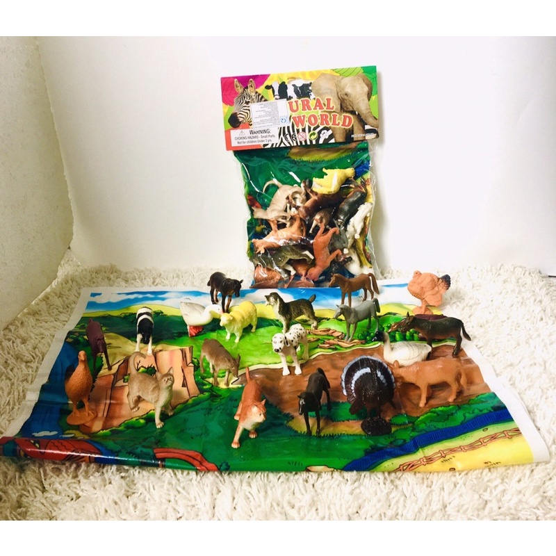 Túi đồ chơi con vật.Túi 20 thú nhà-Đồ chơi thông minh