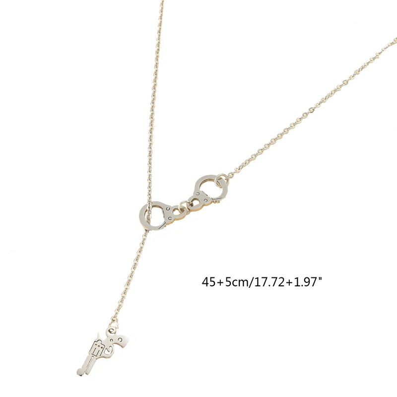 Bộ Vòng cổ + Vòng Tay + Thẻ Hoạ Tiết Hình Súng Lục