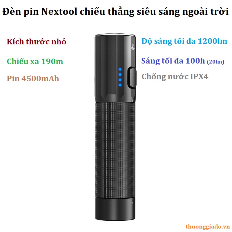 Đèn pin Nextool ngoài trời chiếu thẳng siêu sáng NE20069