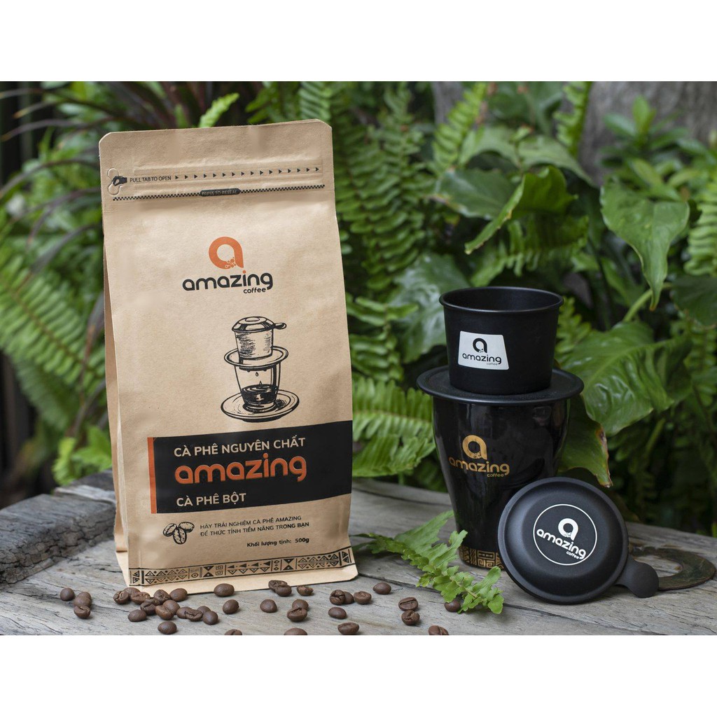 [Amazing Coffee] 1KG Cà phê Robusta nguyên chất - Cà phê rang xay mộc pha phin pha máy