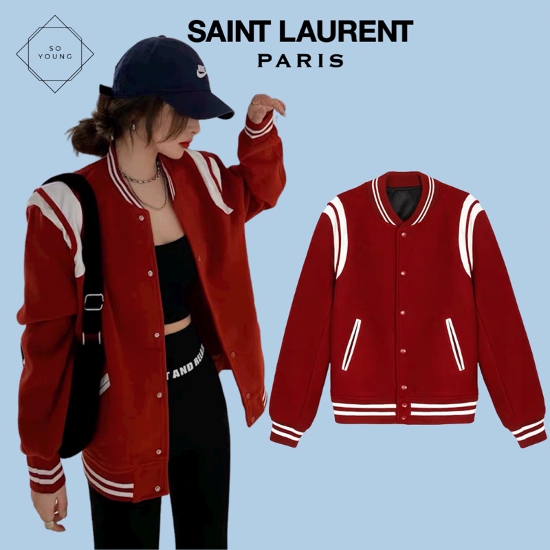 Áo khoác bomber Varsity SLP Saint La*urent Teddy YSL Sơn Tùng MTP Hot Trend 20