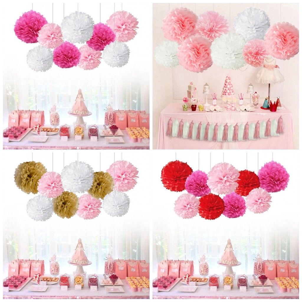 Hoa giấy kích thước 8 inch/ 10 inch trang trí tiệc cưới đẹp mắt