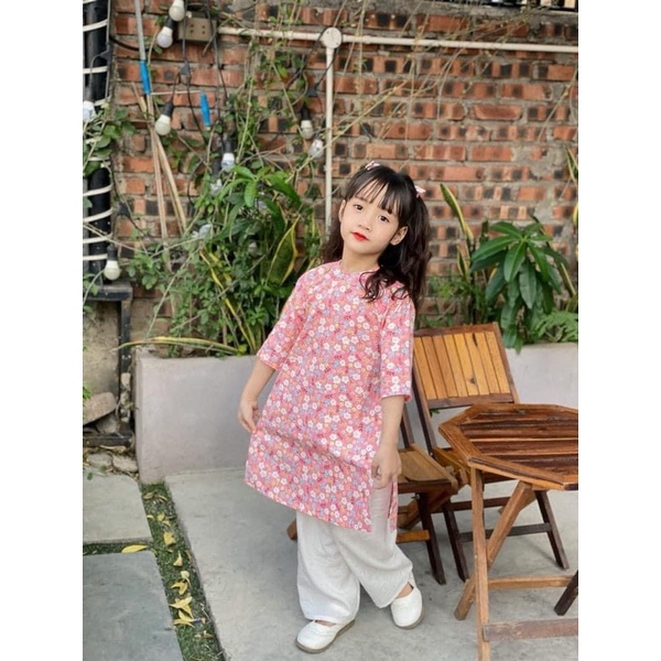 vải thô cotton hoa D21 mềm mát may váy áo