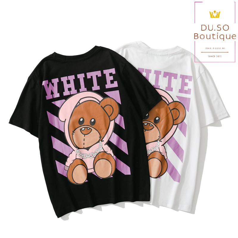 Áo thun nam nữ Unisex Áo phông Oversize in hình Off White DUSO Purple Bear