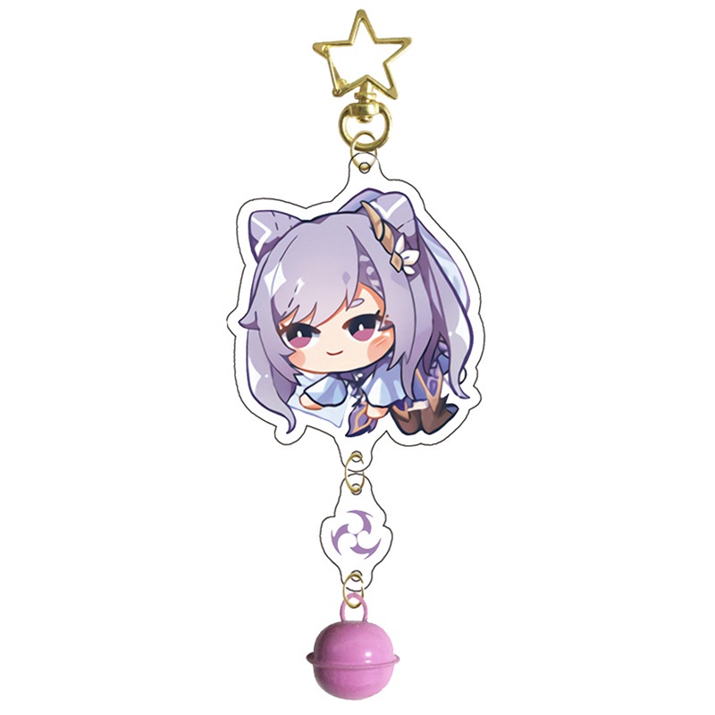 Móc khóa Acrylic hình ngôi sao Zhongli Amber Venti Klee Barbara Diluc Ygt Genshin