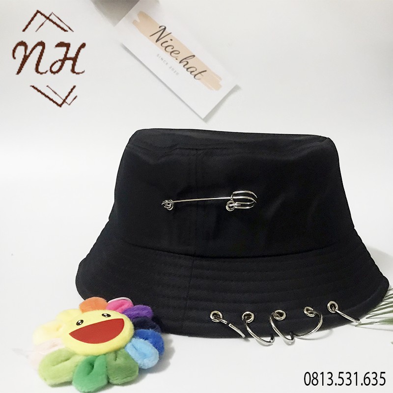 Mũ bucket hat xỏ khuyên cá tính nam nữ đội - ẢNH THẬT - Nón bucket M06