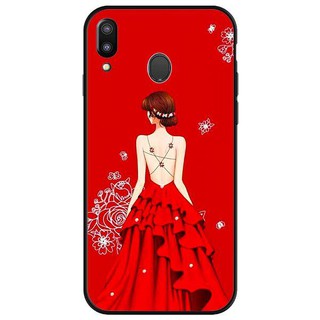 Ốp lưng samsung m20 - cô gái hai dây đầm đỏ