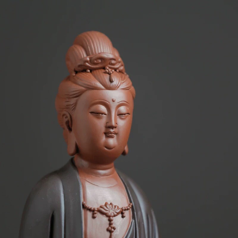 TƯỢNG QUAN THẾ ÂM BỒ TÁT GỐM TỬ SA CAO CẤP( KHÔNG KÈM KỆ)- TƯỢNG PHẬT TRANG TRÍ KHÔNG GIAN THANH TỊNH GIÁ SIÊU HẤP DẪN